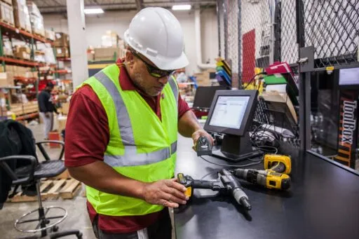 Person scanning item